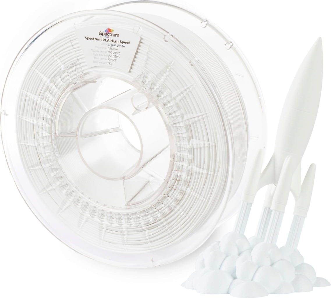Spectrum  Premium PLA High Speed Signal White, 1,75 mm / 1000 g    PLA Material speziell für den Hochgeschwindigkeitsdruck