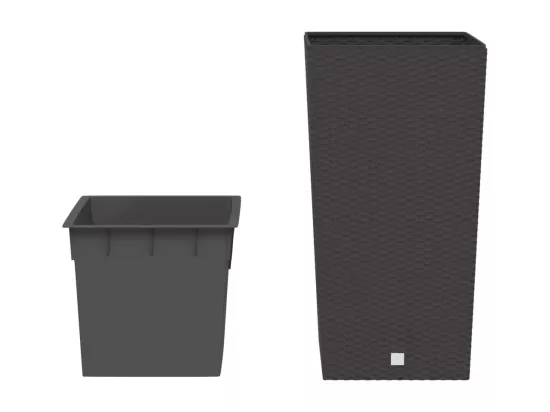 Jardinière et intérieur amovible marron 21 /49 L rotin PP