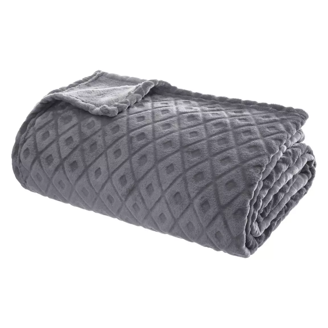 Plaid doux (230 cm) 3D Losange Gris foncé