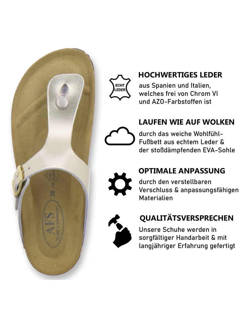 Zehensteg Sandalen Damen gold