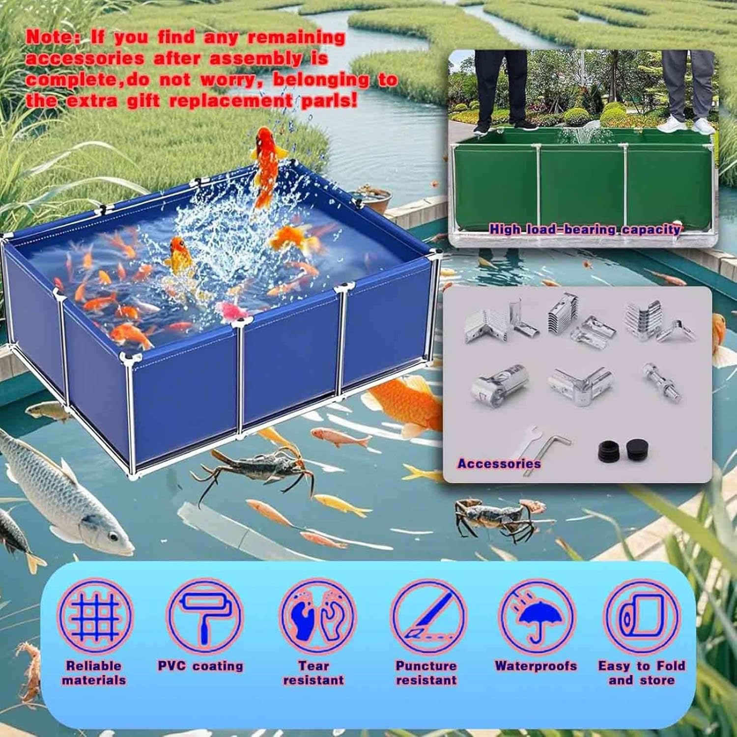 Generisch Gartenteich mit Ablassventil – Robustes Wasserbecken zum Schwimmen, für Wasserpflanzen und als Fischbecken – Ideal für Garten und Terrasse