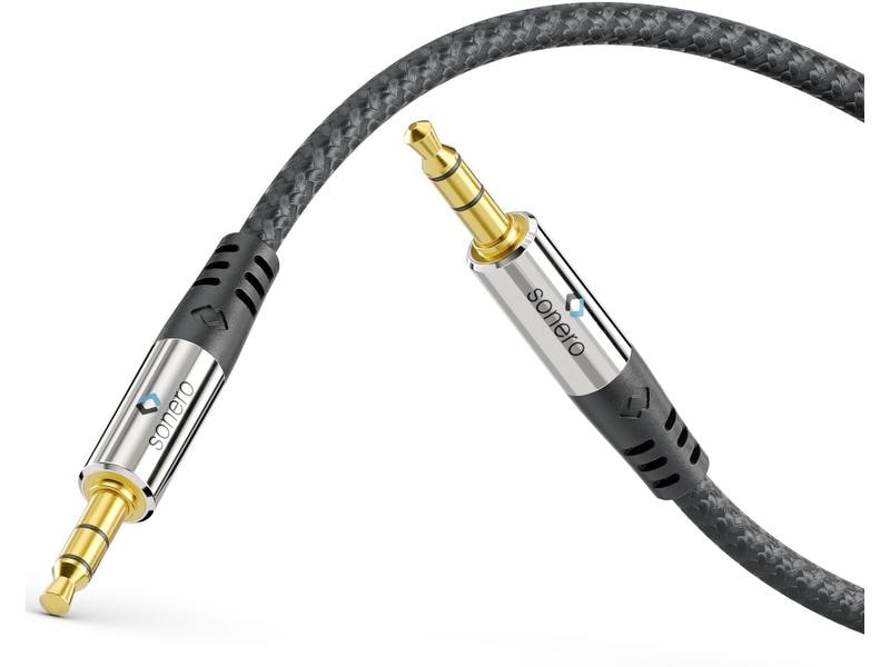 sonero Audio-Kabel 3.5 mm Klinke mit Nylonmantel 1 m Premium Stereo-Klinkenstecker
