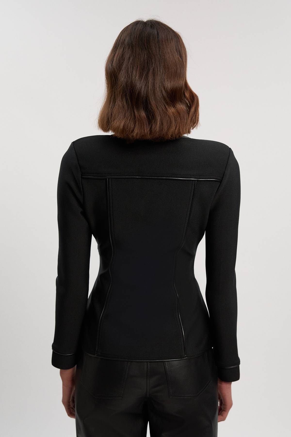 KarenMillen Haut Petite à Col V avec Détails Bandage en SYNTHÉTIQUE