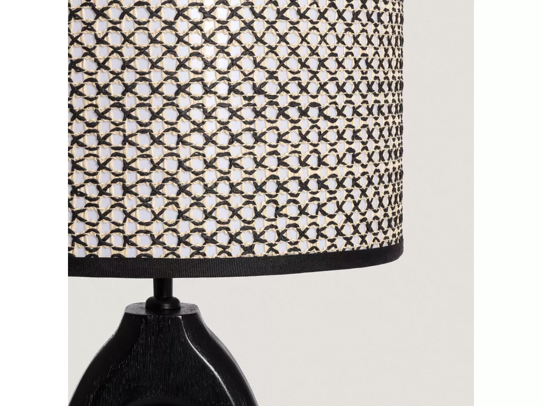 Lampe à Poser en bois Black Darshan ILUZZIA Naturel / Noir