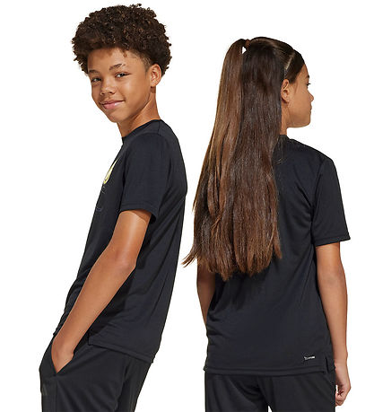adidas Performance T-Shirt - B Smi - Black/Prloin/Bgelb