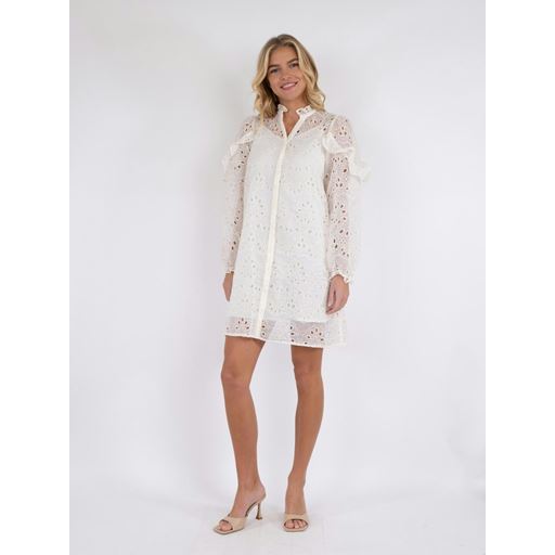 Neo Noir Abby Embroidery Kjole, Ivory, 40