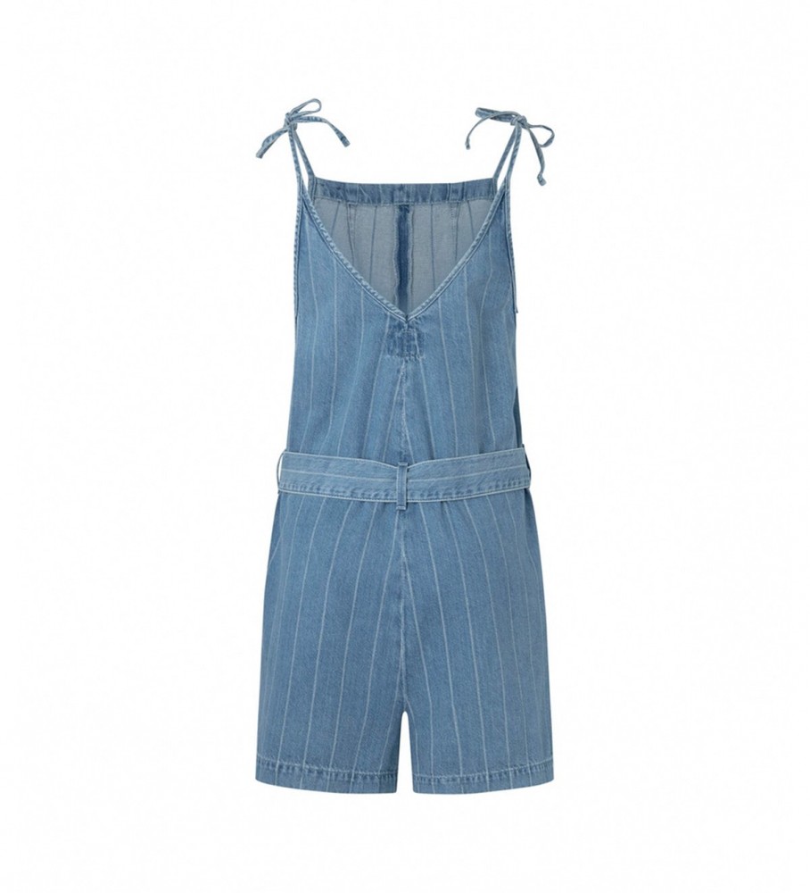 Macacão curto jeans listrado azul Zoe da Pepe Jeans