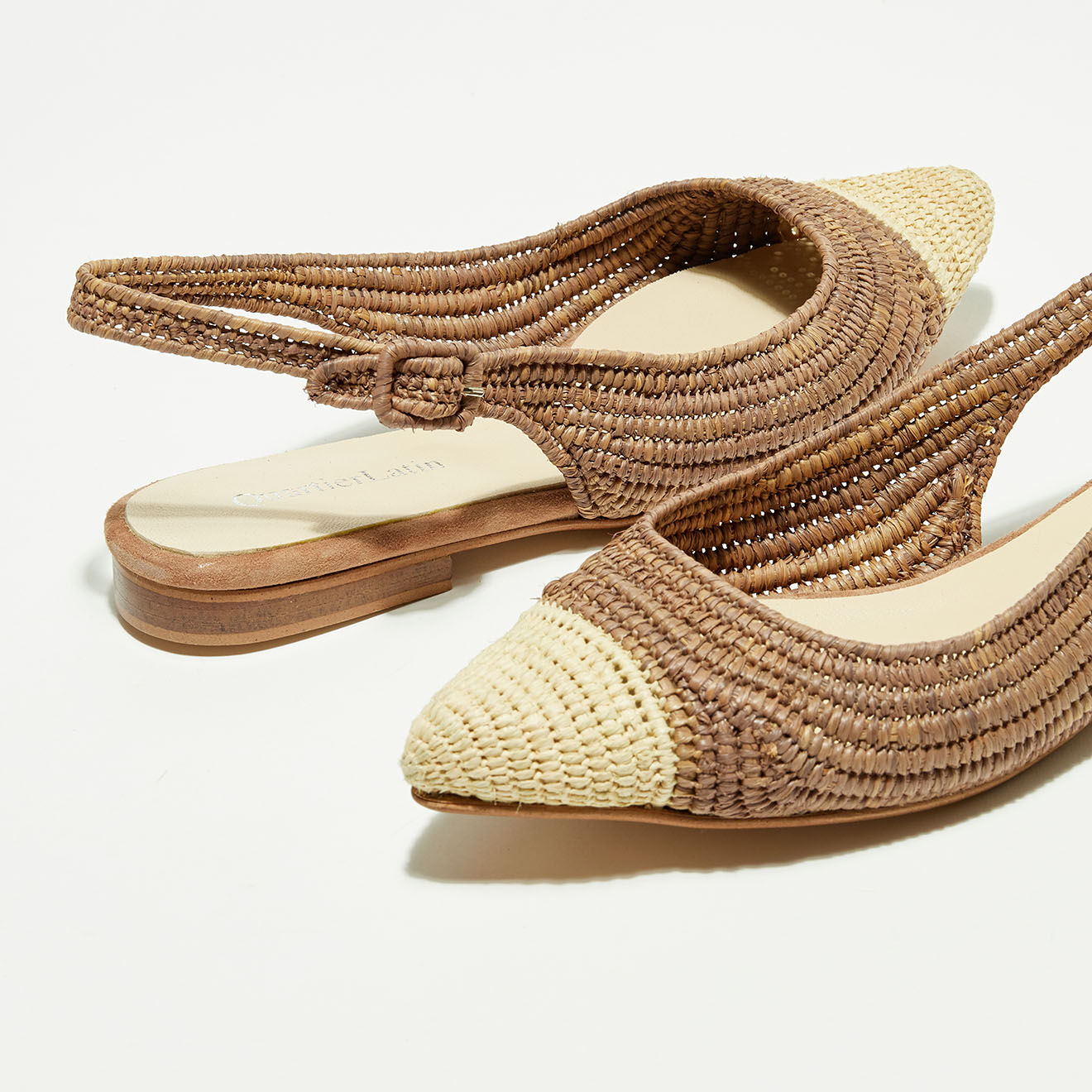 Quartier Latin Slingbacks en Raphia café/naturel
