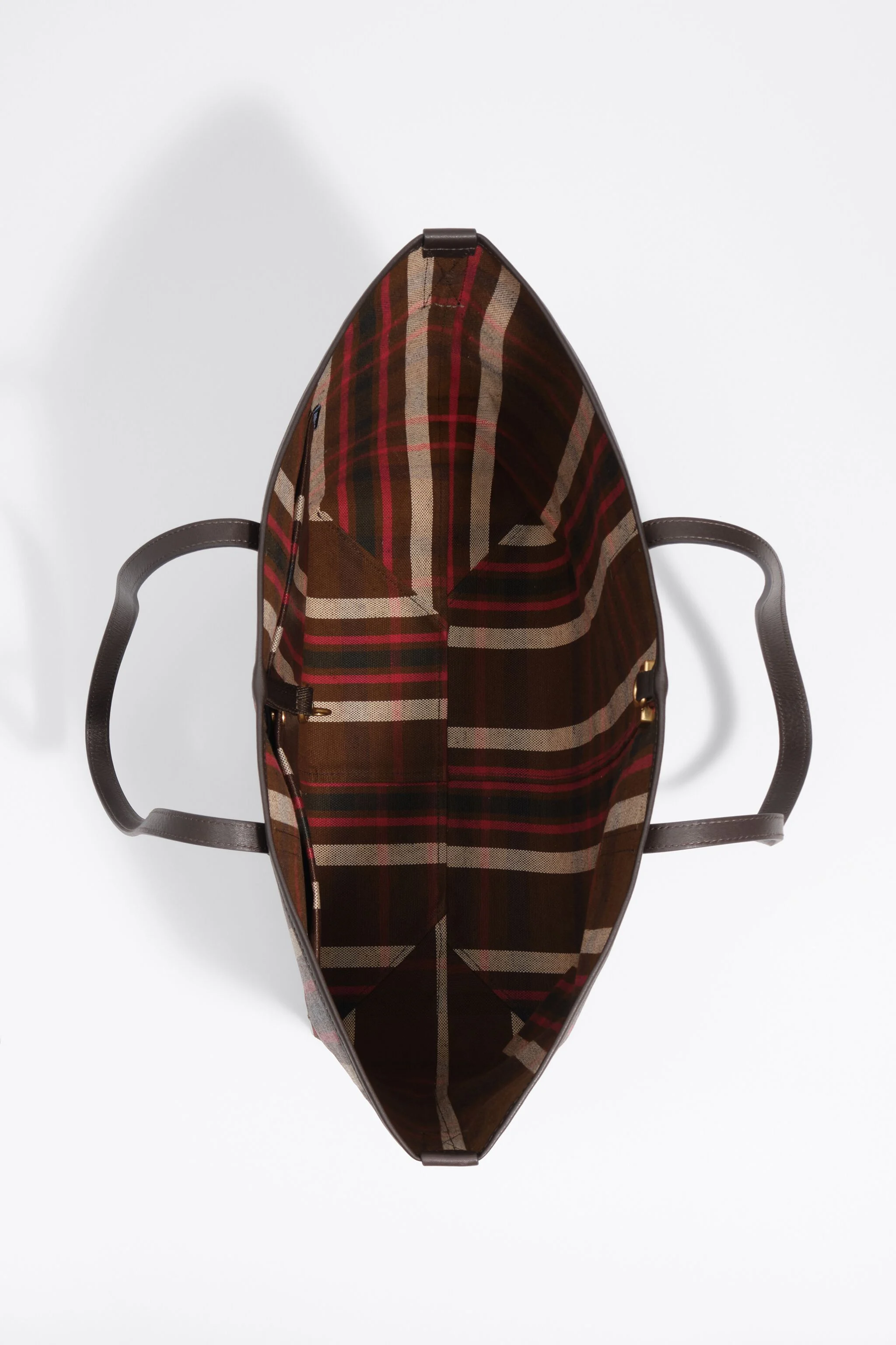 Sacola de compras grande em tartan de carvalho