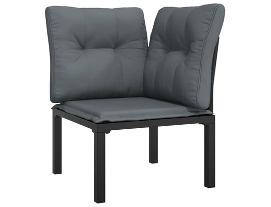 LES TENDANCES - Salon extérieur Salon de jardin-noir-5 places-62x62x68-490291