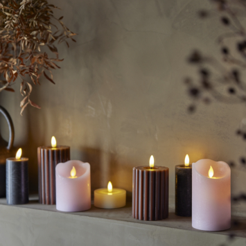LED kaars wax donker bruin