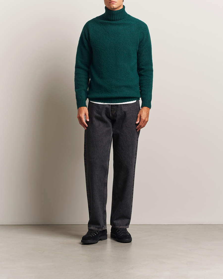 Harley Of Scotland Brushed Supersoft Lambswool Rollneck Tartan