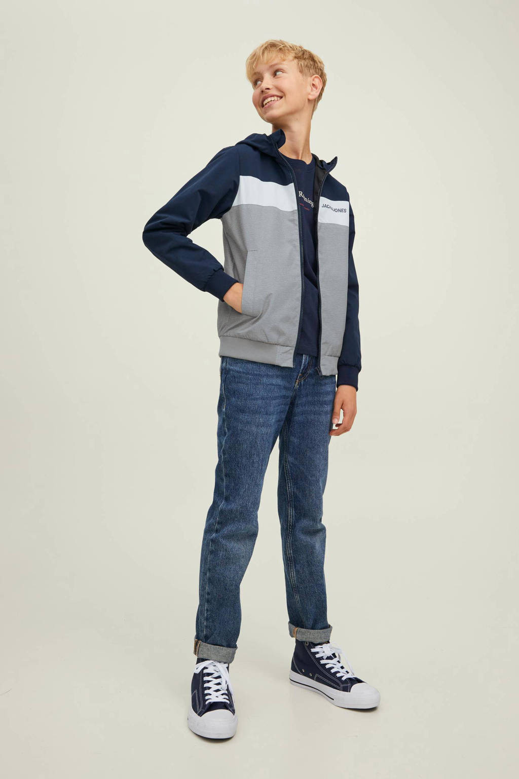 JACK & JONES zomerjas JJERUSH donkerblauw