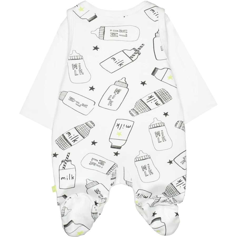 STACCATO Strampler+Shirt milk bottle gemustert