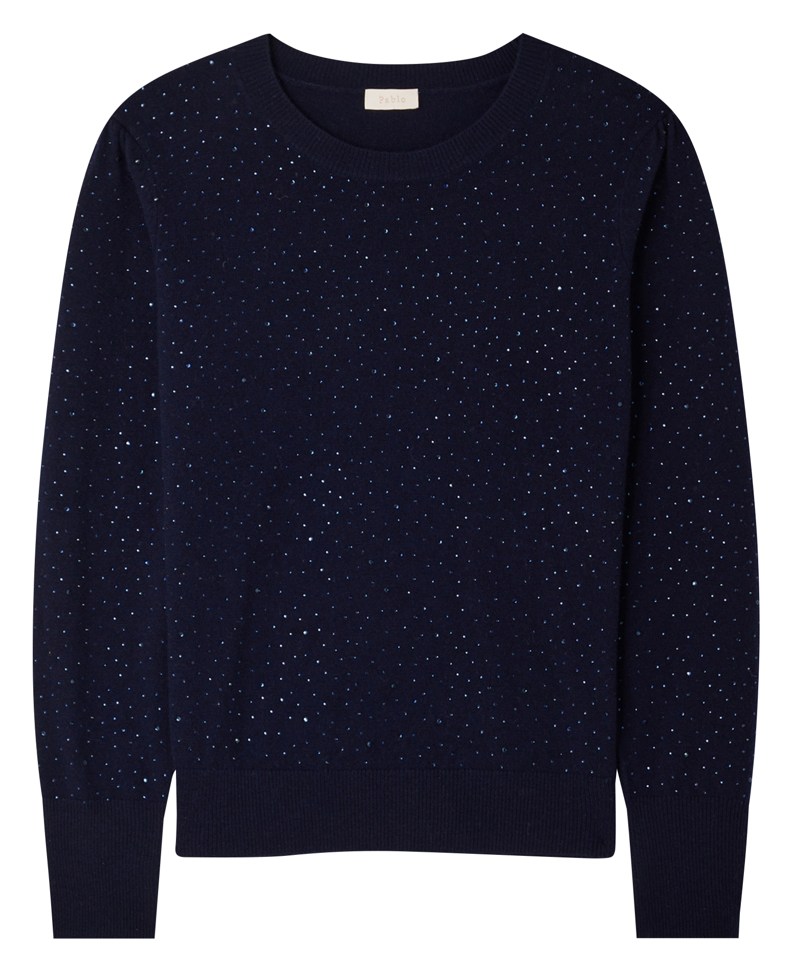 JIVAN - Pull droit col rond en laine | Bleu