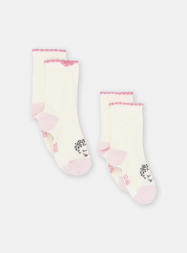 Chaussettes écrues à motifs hérisson bébé fille