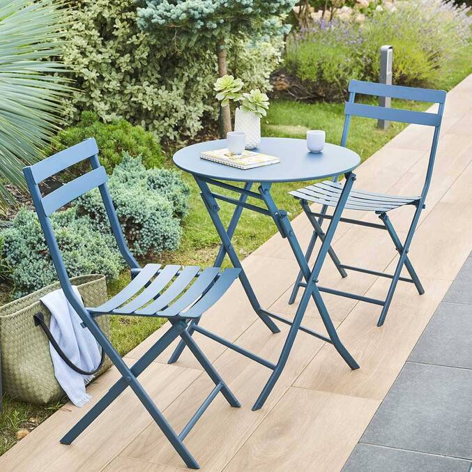 Table de jardin pliante ronde GREENSBORO Pétrole