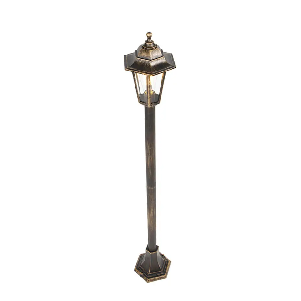 Qazqa staande buitenlampen new haven goudkleurig e27