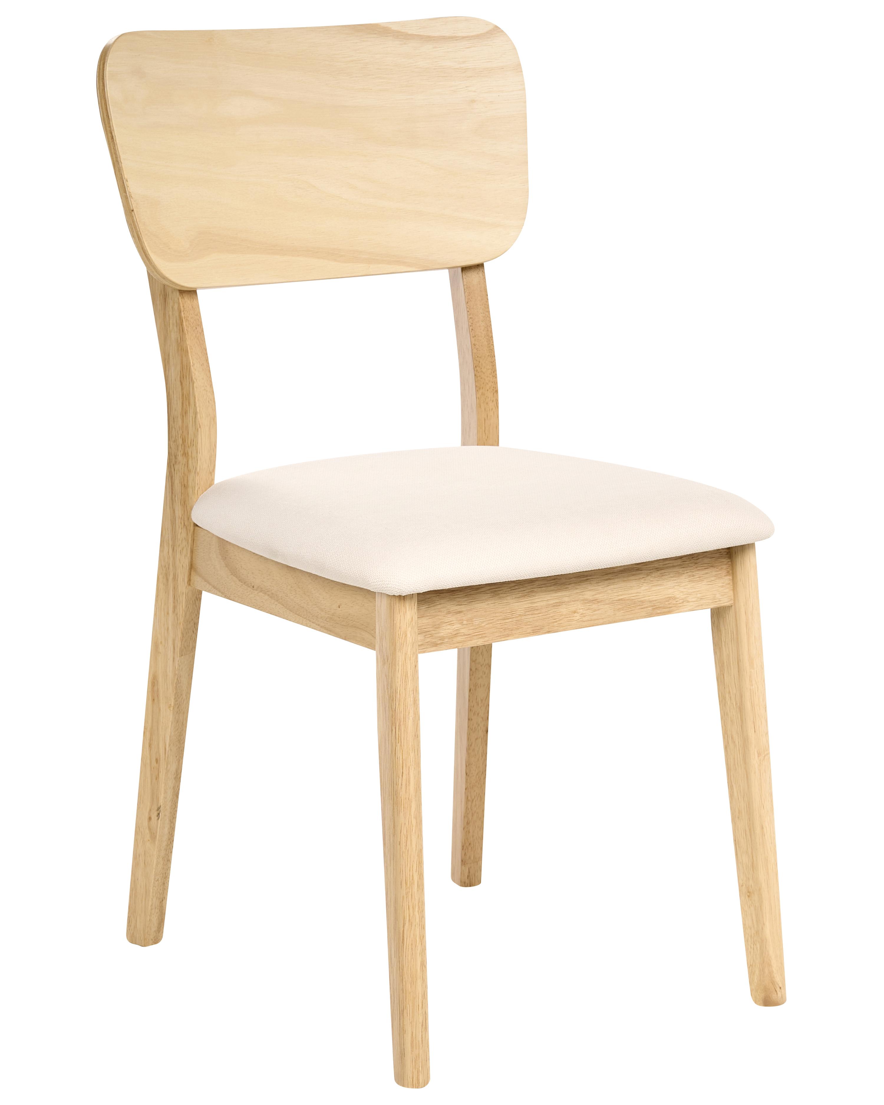 Set van 2 eetkamerstoelen MINIER Hout Lichtbruin/beige