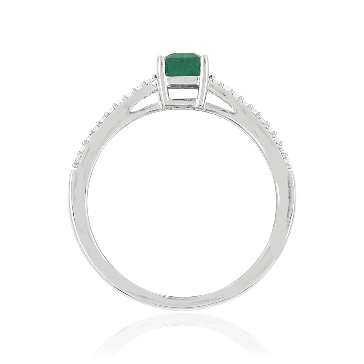 Bague MATY Or 750 blanc Emeraude et Diamants
