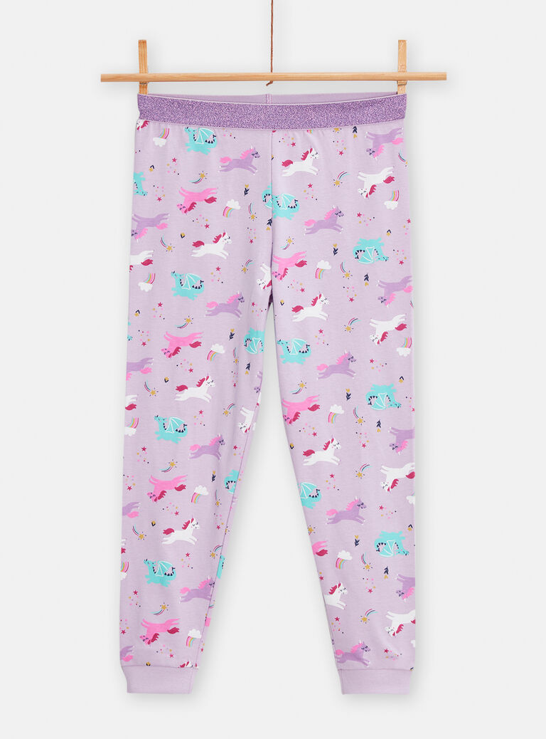 Pyjama violet animation dragon pour fille