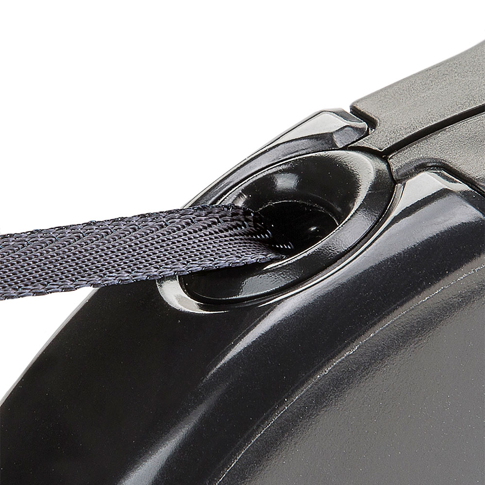 Laisse rétractable pour chiens amigo tape large, sangle rétractable, 5 mètres, max 50 kg, noir
