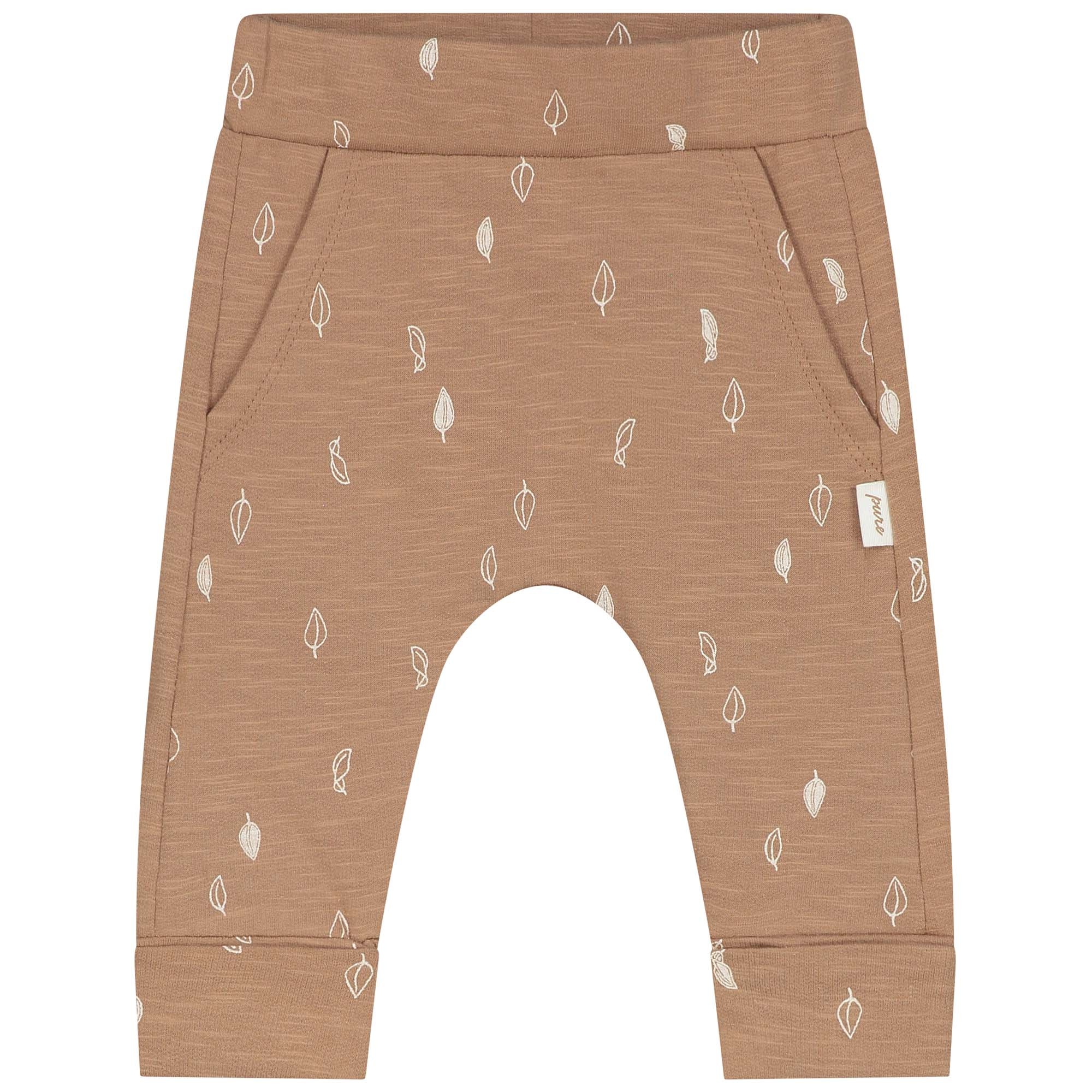 Prénatal newborn broek Pure  bladeren bruin