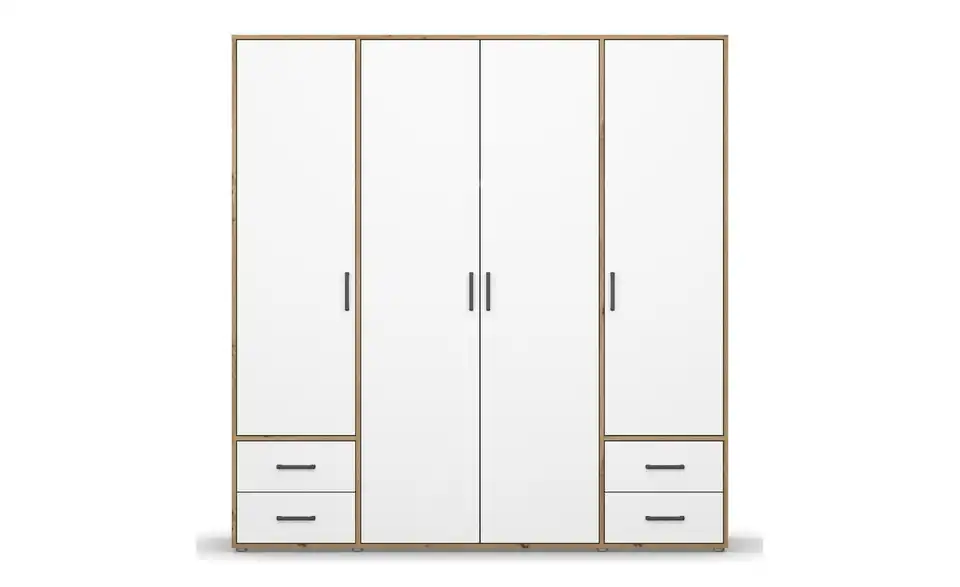 Drehtürenschrank Absetzung: Eiche Artisan 187 cm 4 Stück