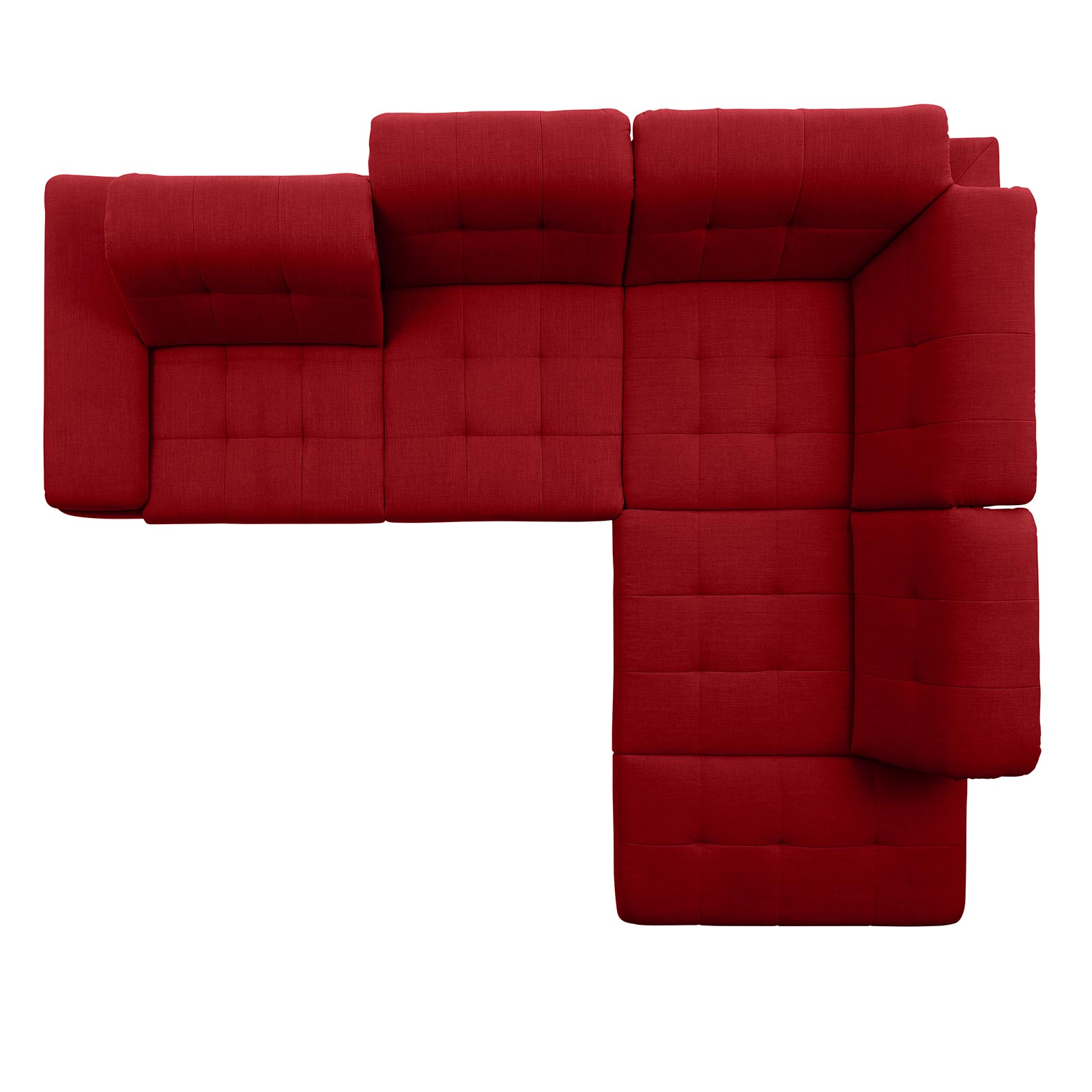 polsterpower Ecksofa - Miro bordeaux - Basismodell - Ottomane rechts