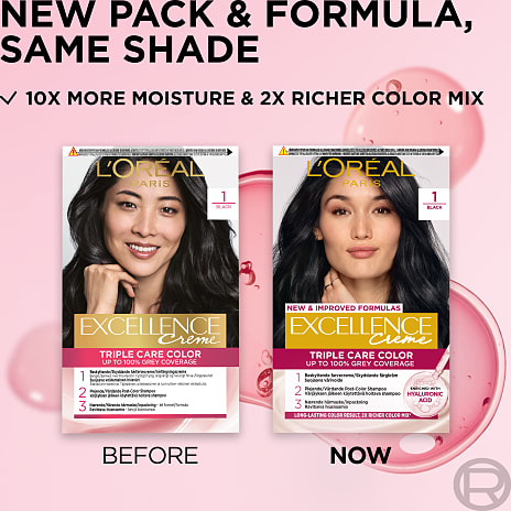 Permanent hårfarve 1 Black m. pro-keratin, ceramid og kollagen