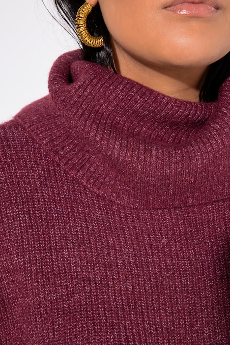 Strick-Minikleid, oversized, Rollkragen, Langarm