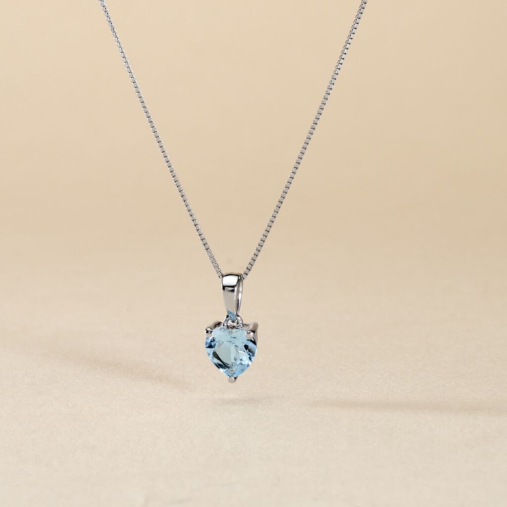 Pendentif Miyah Or Blanc Topaze