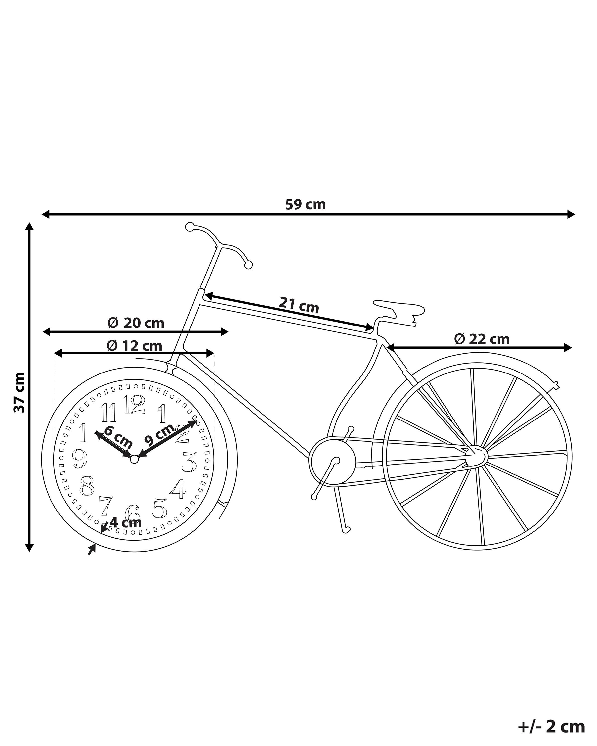 Klok LILLO 59 cm Metaal Zwart
