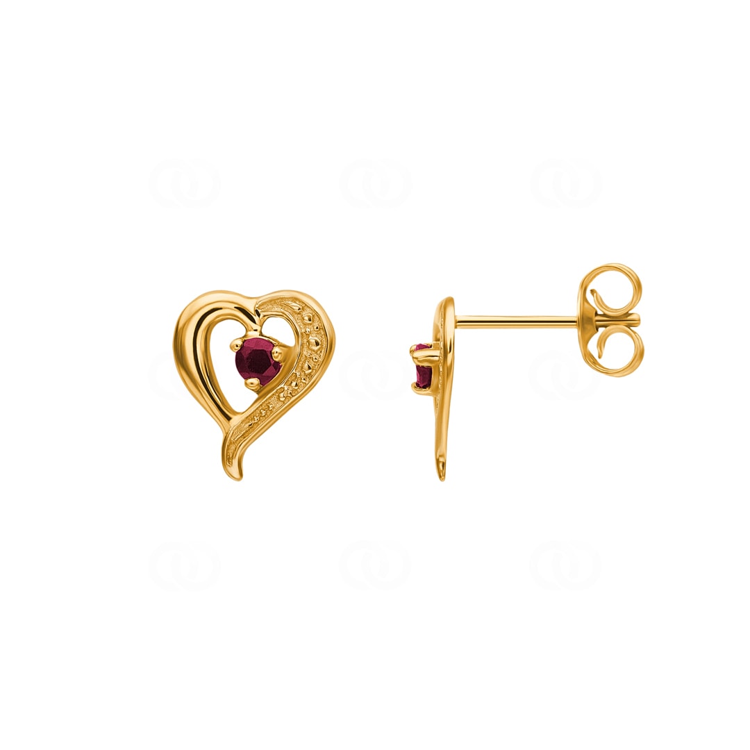 Ohrstecker 750/18 K Gelbgold mit Rubin