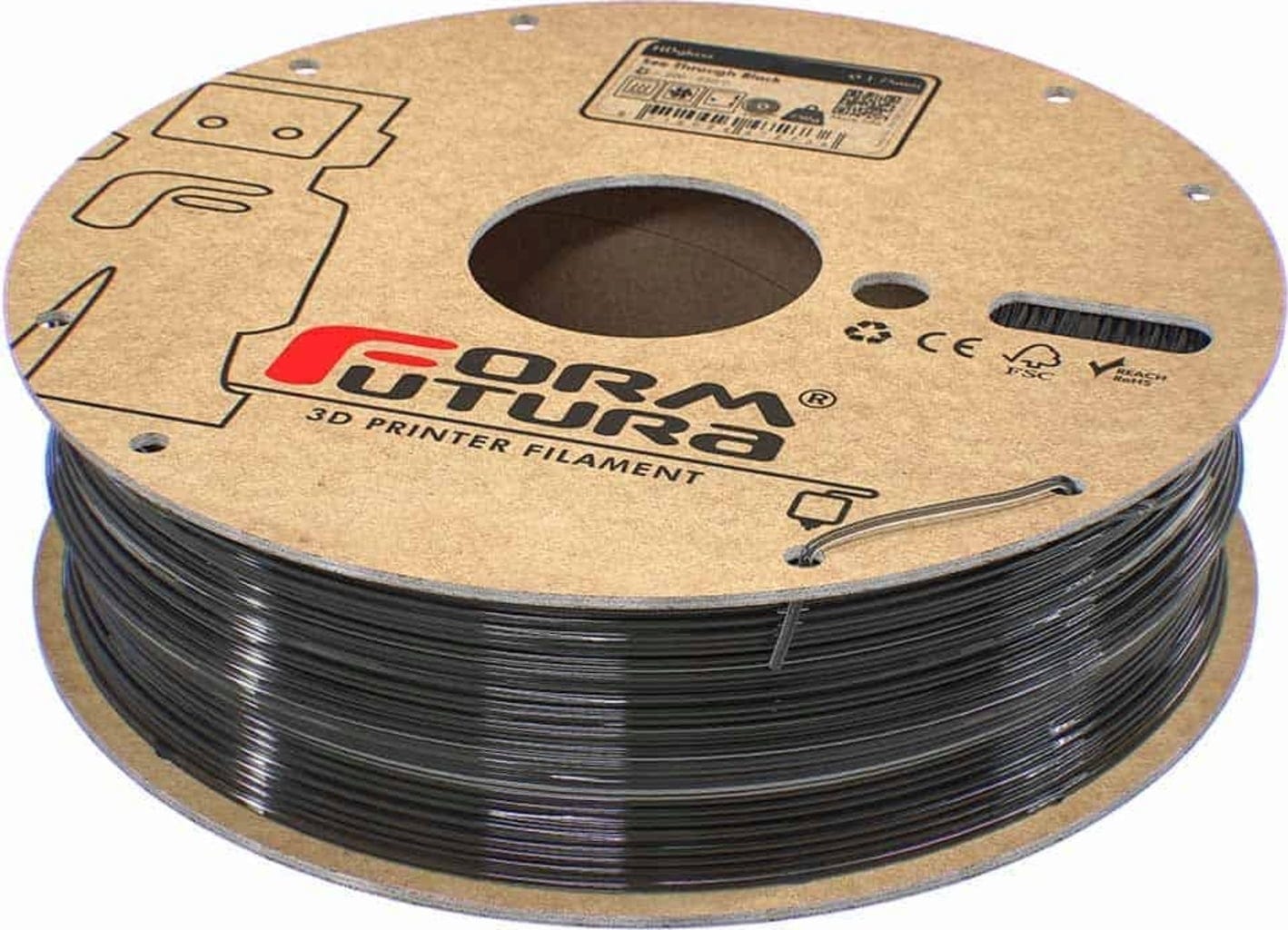 FormFutura  HDglass™ See Through Black, 1,75 mm / 750 g    Einzigartiges PETG für Modelle mit hoher Transparenz und Festigkeit