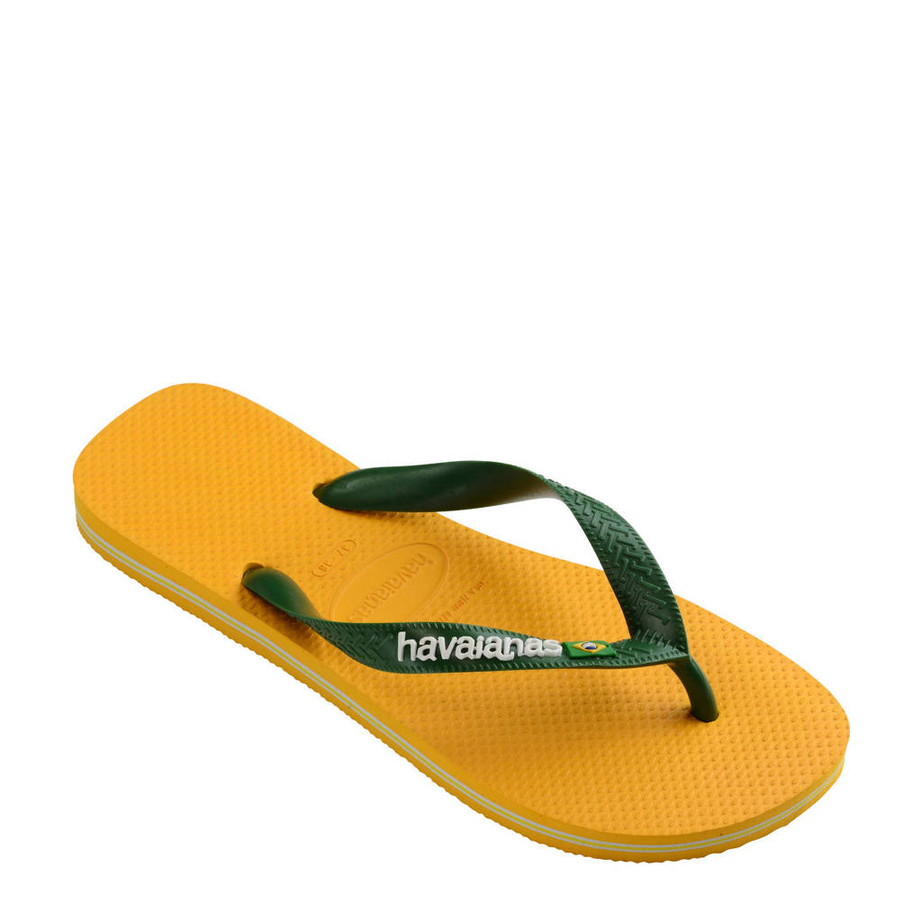 Havaianas Brasil Logoteenslippers geel/groen