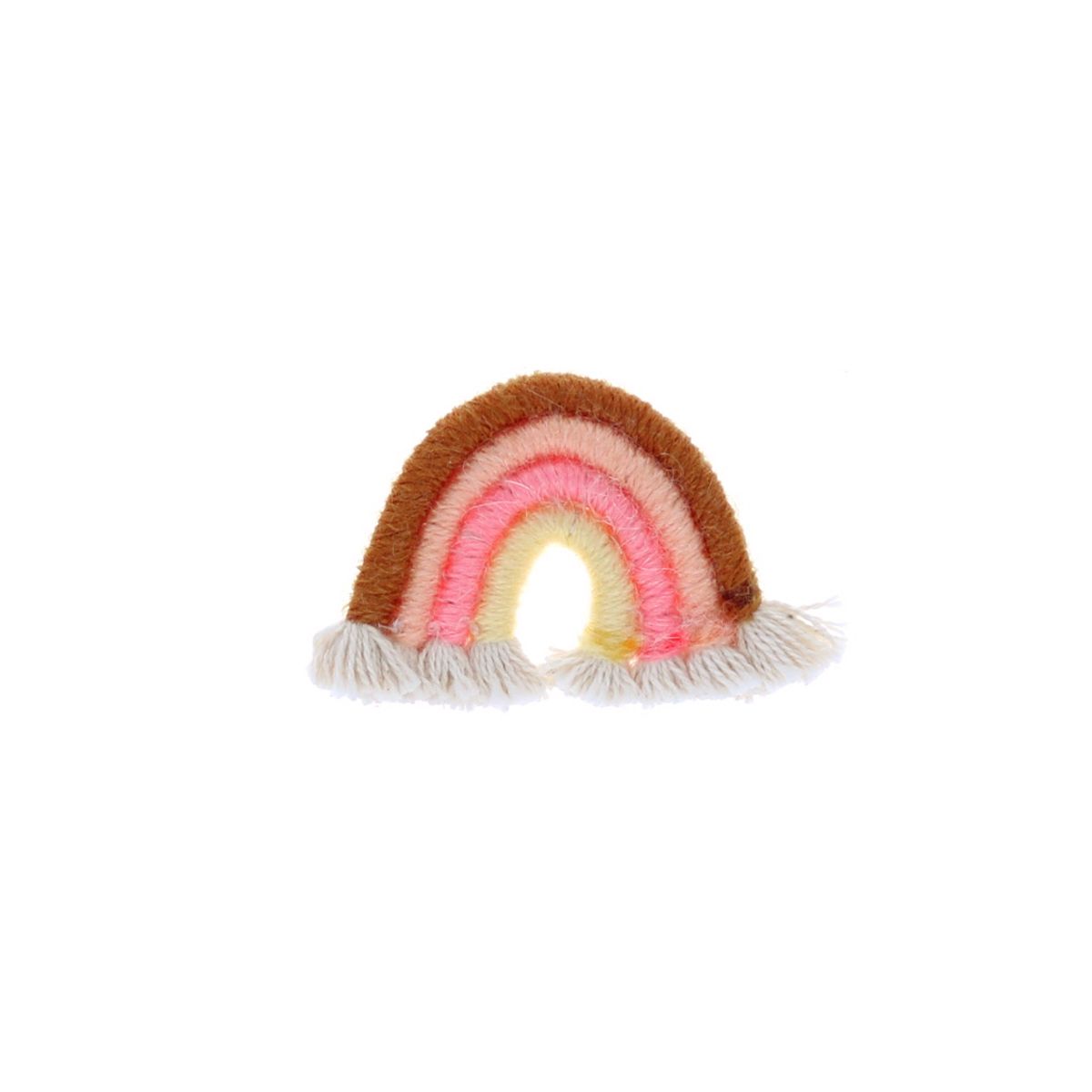 Broche arc en ciel rose et moutarde Pondie Chérie