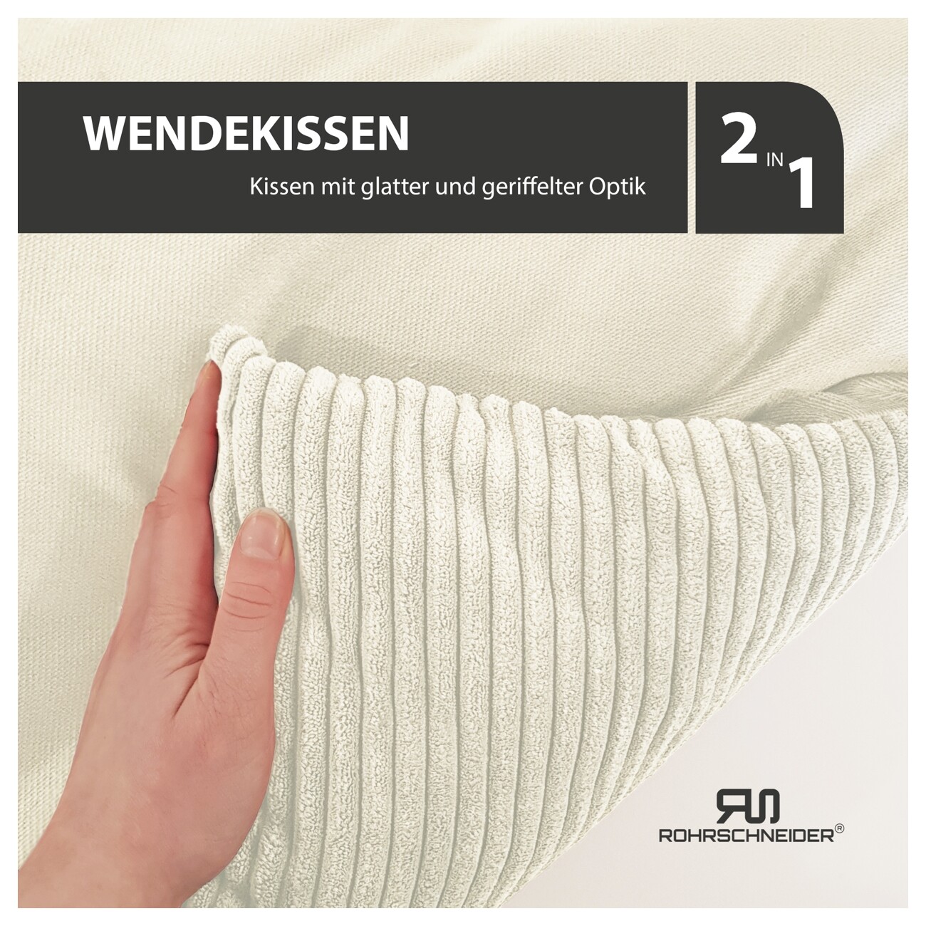 Rohrschneider Hundebett waschbar, robuster Breit-Cordstoff mit Gratis-Beigabe