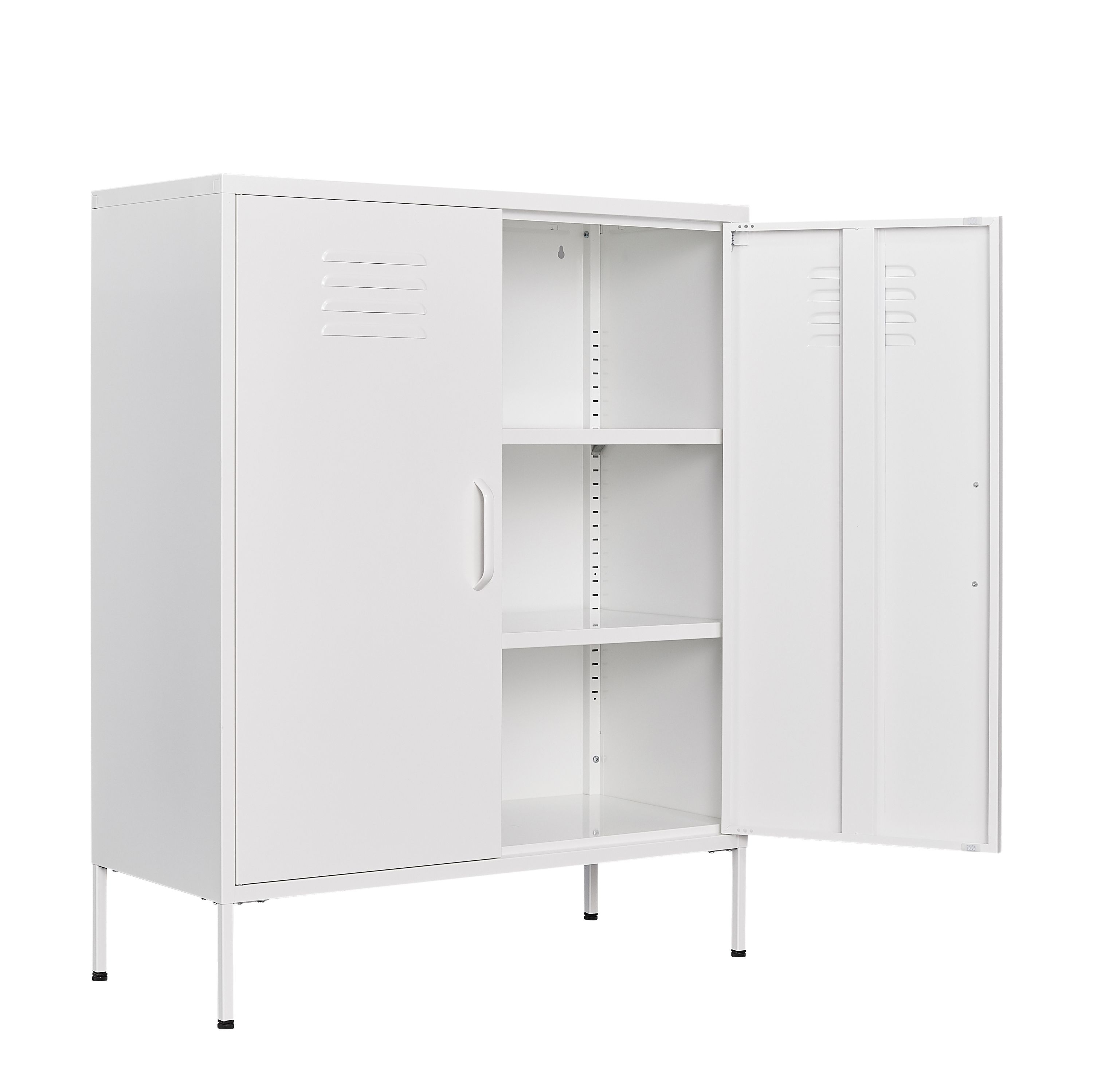 Kommode Metall KLAUS 80 x 101 cm weiss