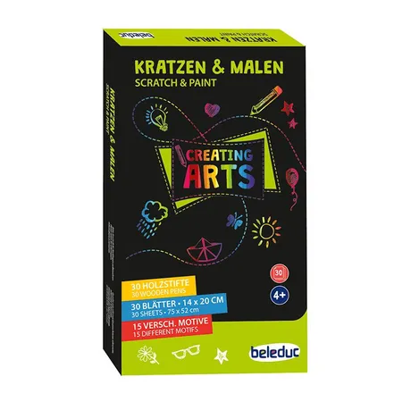 Beleduc Kratzpostkarten Scratch & Paint „Motive“