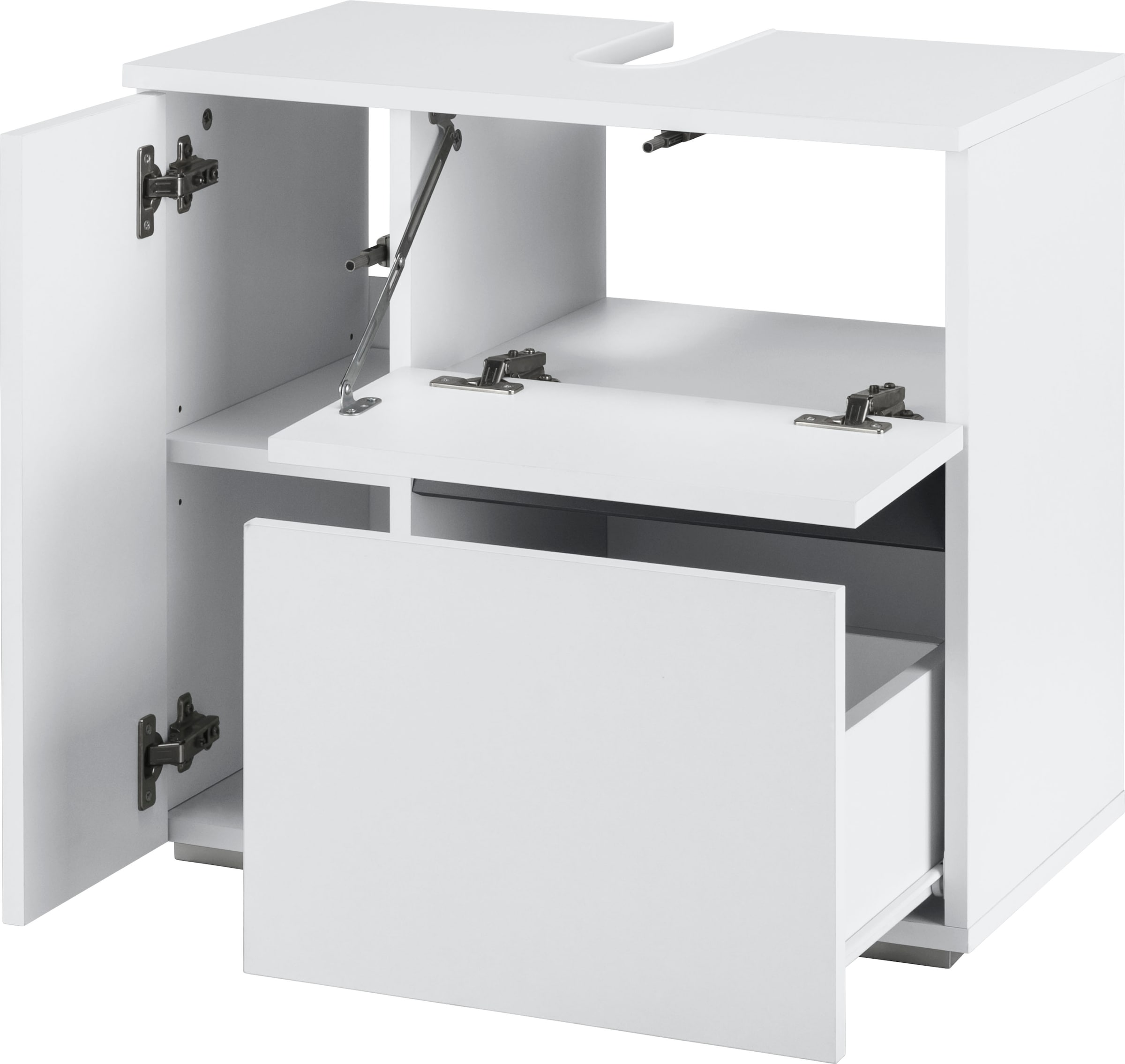 Home affaire Waschbeckenunterschrank »Wisla« Siphonausschnitt, Push-to-open-Funktion, Breite 60cm, Höhe 55 cm