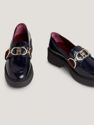 Mocassins plataforma robustos de couro
