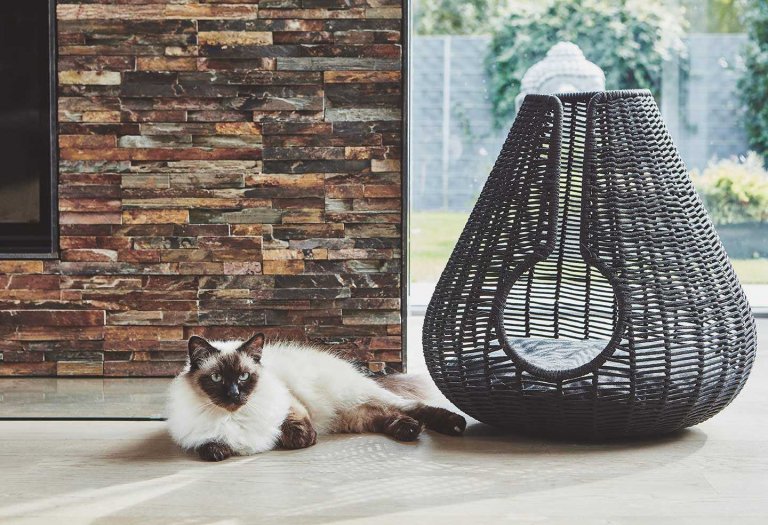 MiaCara Perla kattenmand Ø55.6 rattan