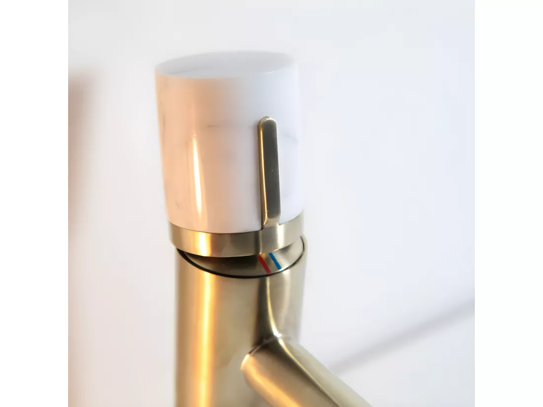 Manopola mitigeur lavabo bas or marbre - Essebagno