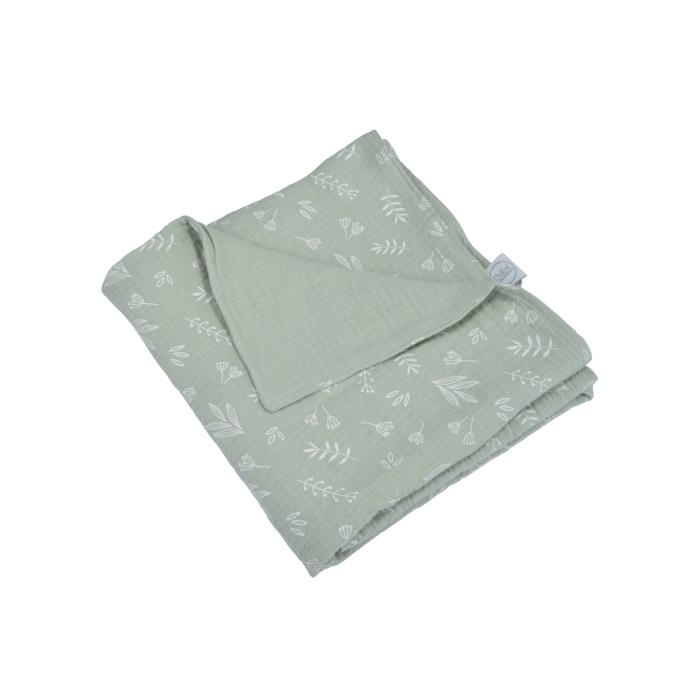 COUVERTURE GAZE DE COTON 75X75CM CELADON