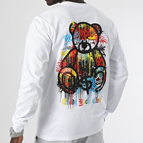 Tee Shirt Manches Longues Art Series Dripping Blanc