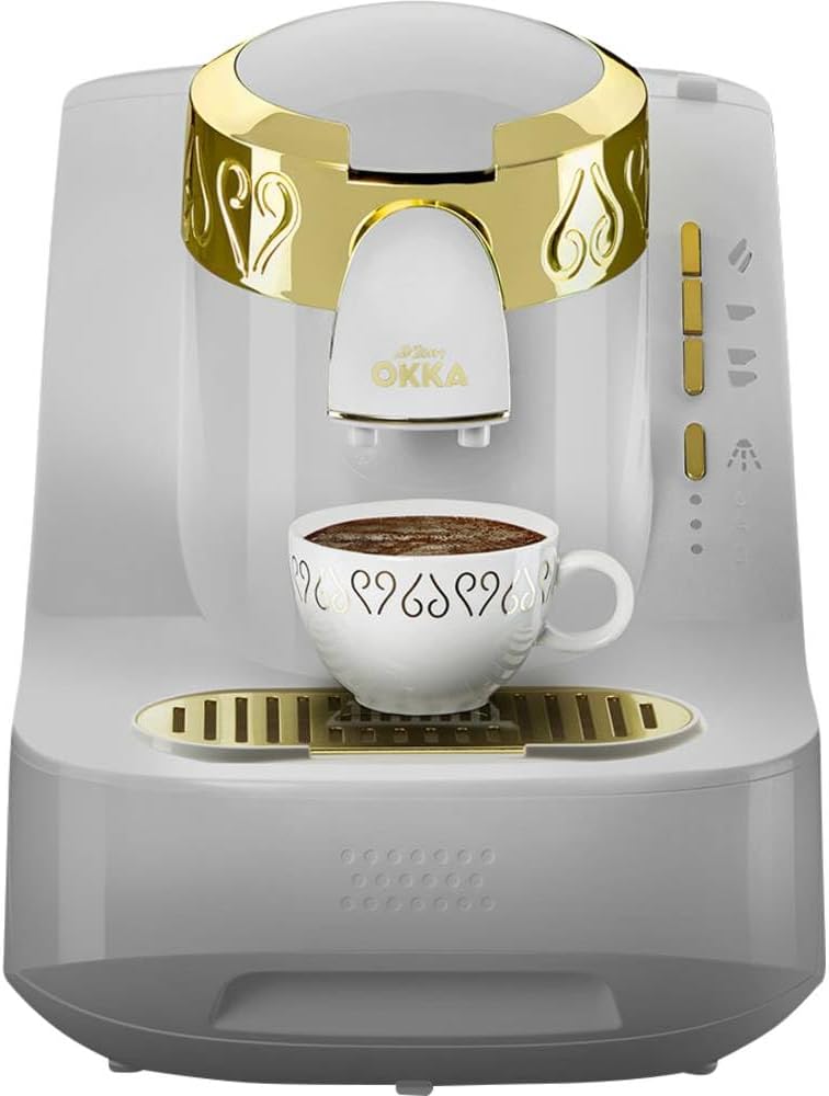 Arzum OKKA OK008-B TURKISH COFFEE MACHINE, fully automatic coffee machine, 2 cups of coffee, White