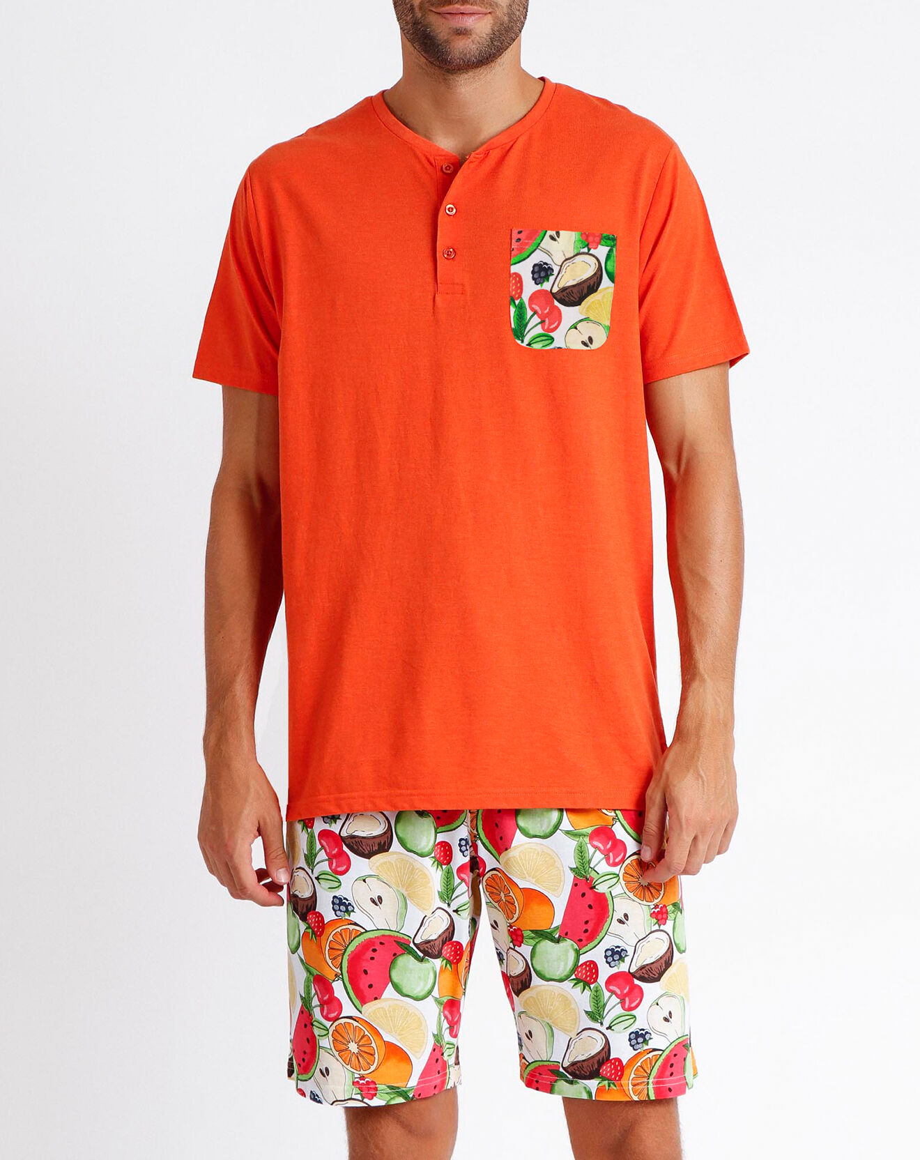 Admas Pyjama T-Shirt & Short Kian orange