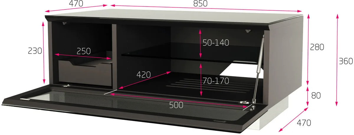 Alphason Element 850 Gris Meubles TV