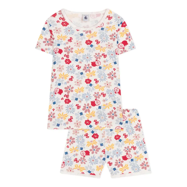 Petit Bateau Pyjama Short Manoir Fleurs | Blanc